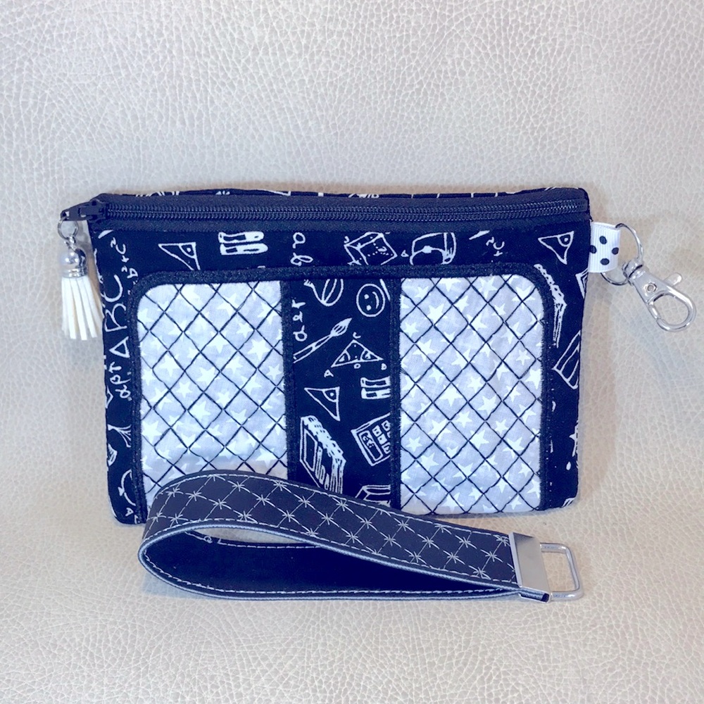 Mulitpurpose Clutch/ Bag, School Subjects and Stars